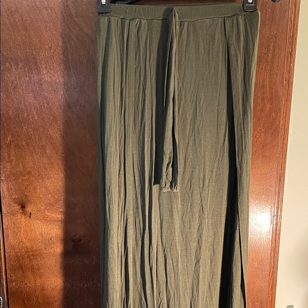 AKIRA Olive Tie-Waist Maxi Swim Coverup Skirt Boho